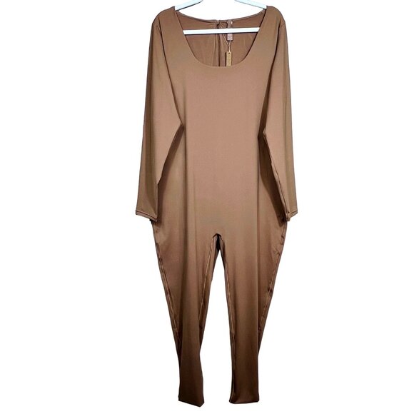 SKIMS All-In-One Scoop Neck Long Sleeve Onsie Jumpsuit Sienna 3X - Picture 2 of 14
